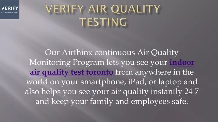 verify air quality testing