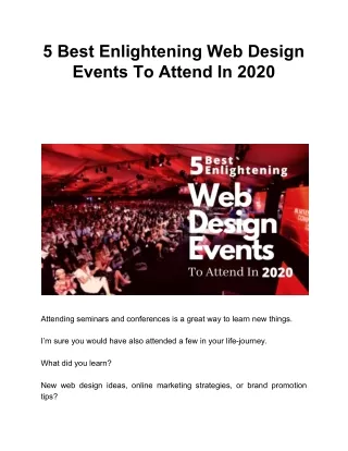 5 best enlightening web design events to attend