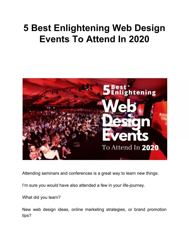 5 best enlightening web design events to attend
