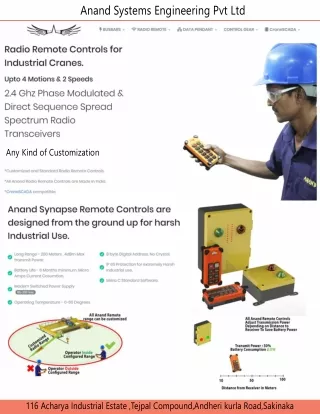 Radio Remote Controls for Industrial Cranes