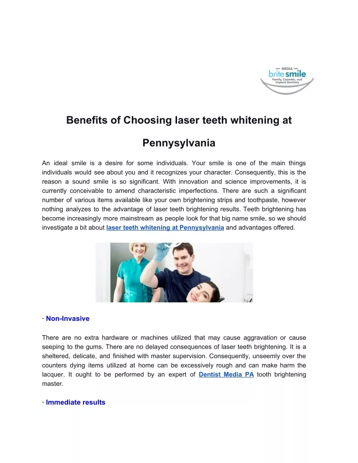 benefits of choosing laser teeth whitening at