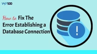 How do I Fix "error establishing a database connection" issue?