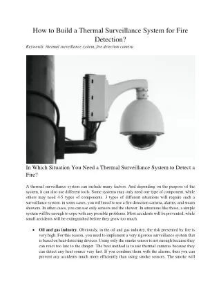 how to build a thermal surveillance system