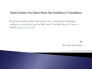 simple guidance for sophos home mac installation uninstallation