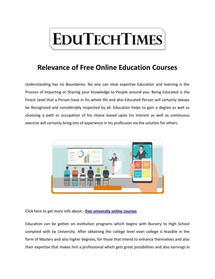 relevance of free online education courses