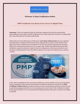 PMP Certificates Can Boost Your Career in Digital Time