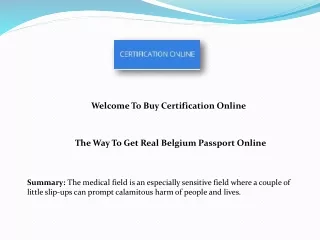 The Way To Get Real Belgium Passport Online