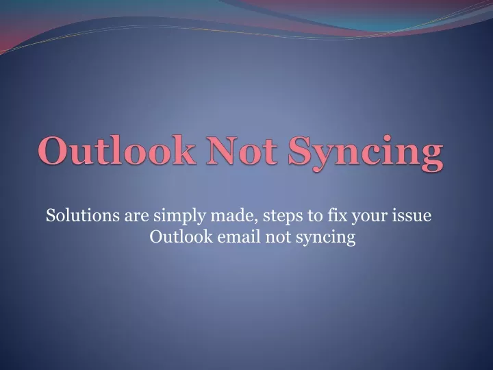outlook not syncing
