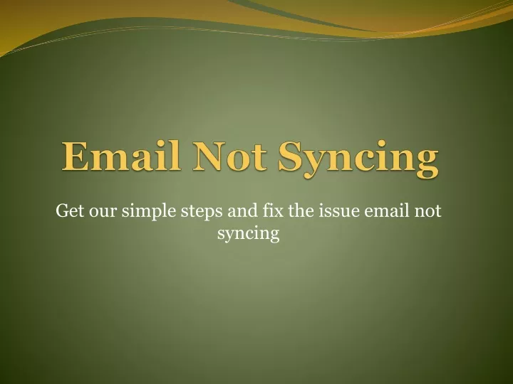 email not syncing