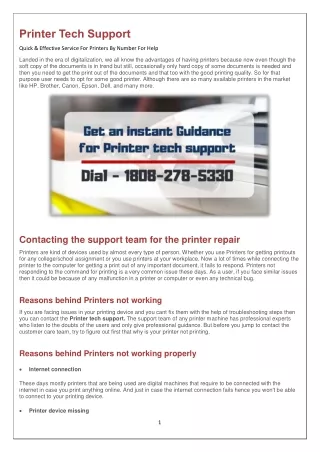 printer tech support