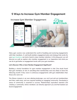 5 Ways to Increase Gym Member Engagement