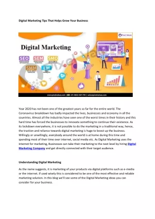 digital marketing tips that helps grow your