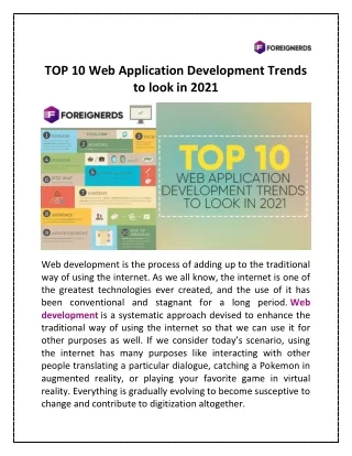 TOP 10 Web Application Development Trends to look in 2021