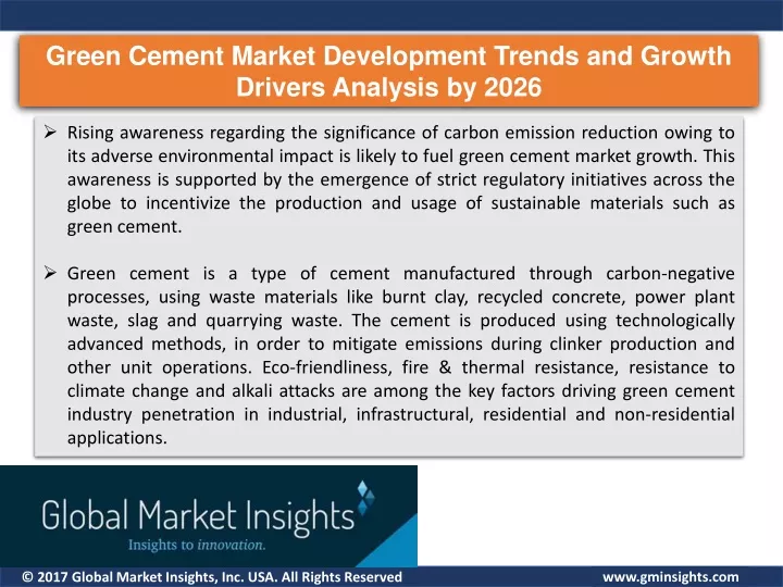 green cement market development trends and growth