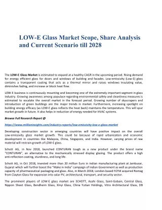low e glass market scope share analysis