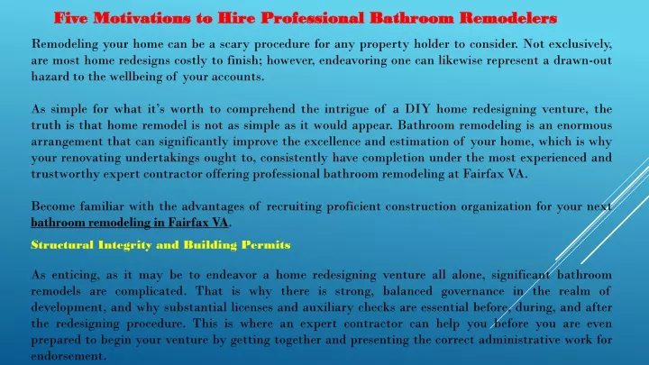five motivations to hire professional bathroom