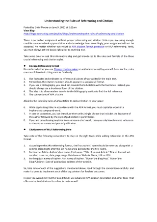 understanding the rules of referencing