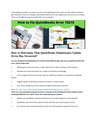 How to Get Quick Solution Of QuickBooks Error 15215