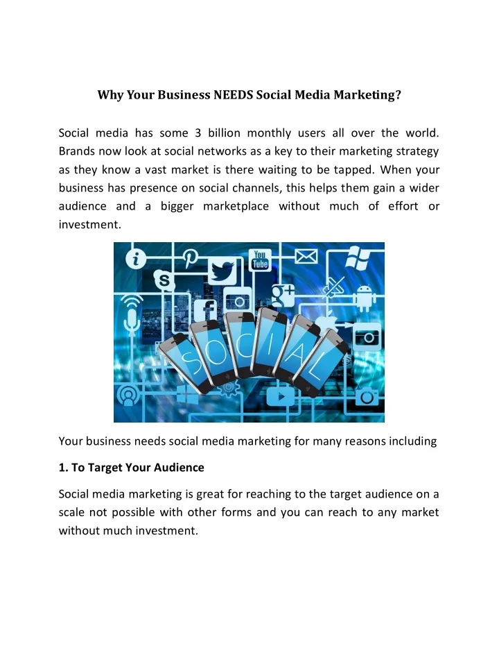 why your business needs social media marketing