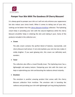 pamper your skin with the goodness of cherry