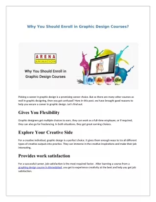why you should enroll in graphic design courses