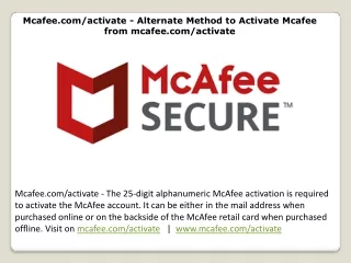 mcafee com activate alternate method to activate mcafee from mcafee com activate