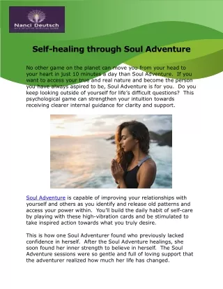 Self-healing through Soul Adventure
