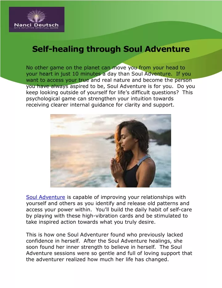self healing through soul adventure