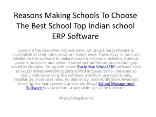 reasons making schools to choose the best school top indian school erp software