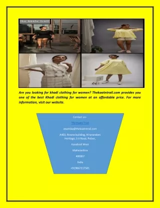 are you looking for khadi clothing for women