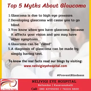 Top 5 Myths About Glaucoma | Glaucoma Treatment in Bangalore | Nelivigi Eye Hospital