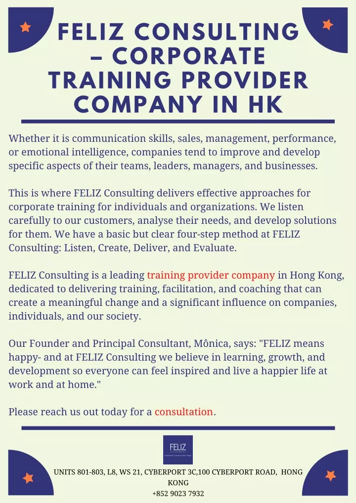 feliz consulting corporate training provider