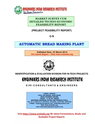 market survey cum detailed techno economic
