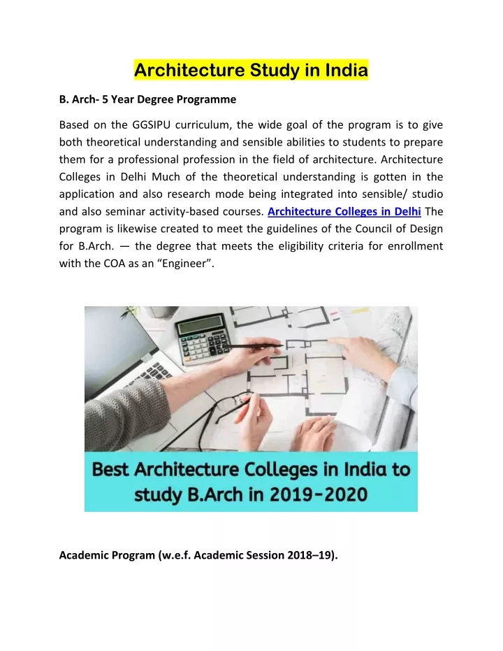 architecture study in india