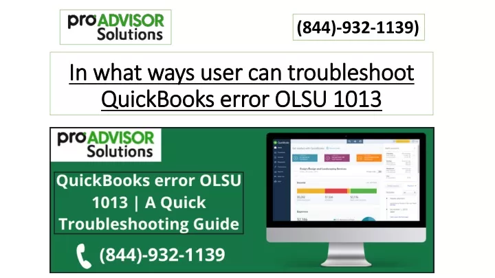 in what ways user can troubleshoot quickbooks error olsu 1013