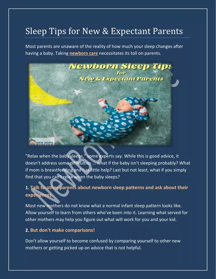 sleep tips for new expectant parents