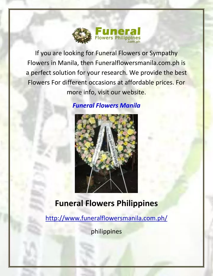 if you are looking for funeral flowers