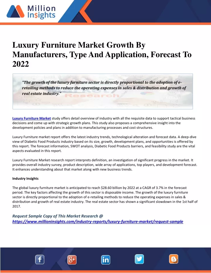 luxury furniture market growth by manufacturers