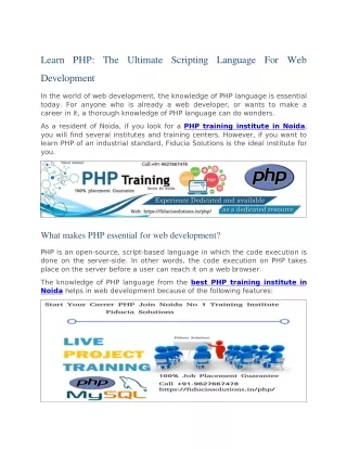 learn php the ultimate scripting language for web