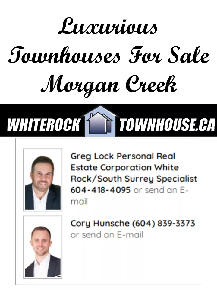 luxurious townhouses for sale morgan creek