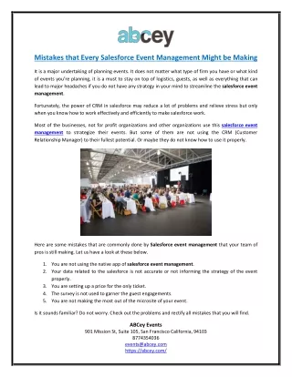 mistakes that every salesforce event management