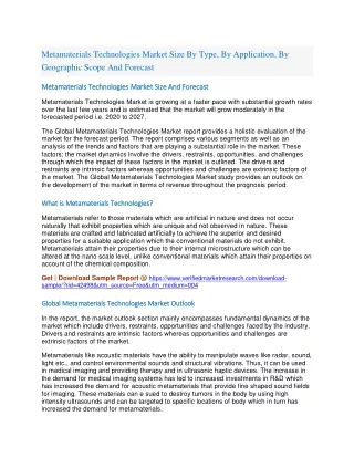 metamaterials technologies market size by type
