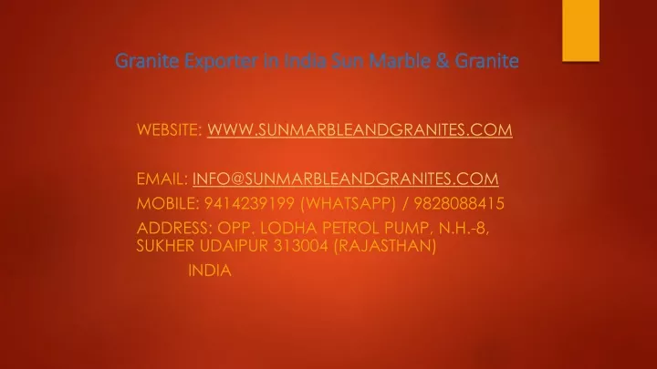 granite exporter in india sun marble granite