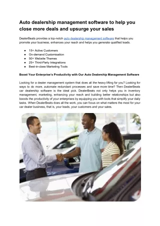 Auto Dealership Management Software