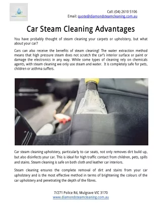 Car Steam Cleaning Advantages