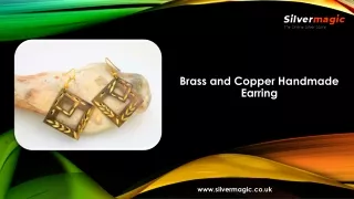 brass and copper handmade earring