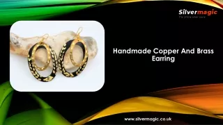 handmade copper and brass earring