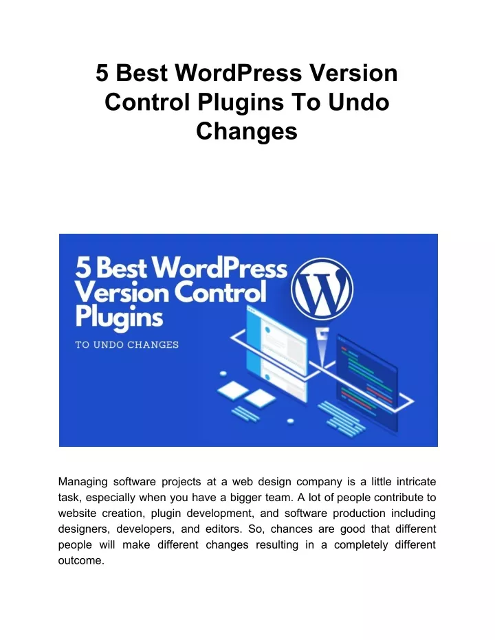 5 best wordpress version control plugins to undo