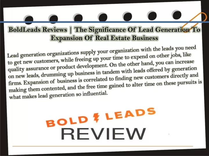 boldleads reviews the significance of lead