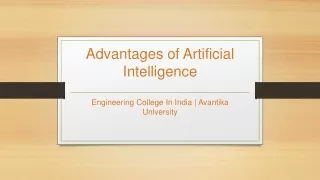 Advantages of Artificial Intelligence - Avantika University